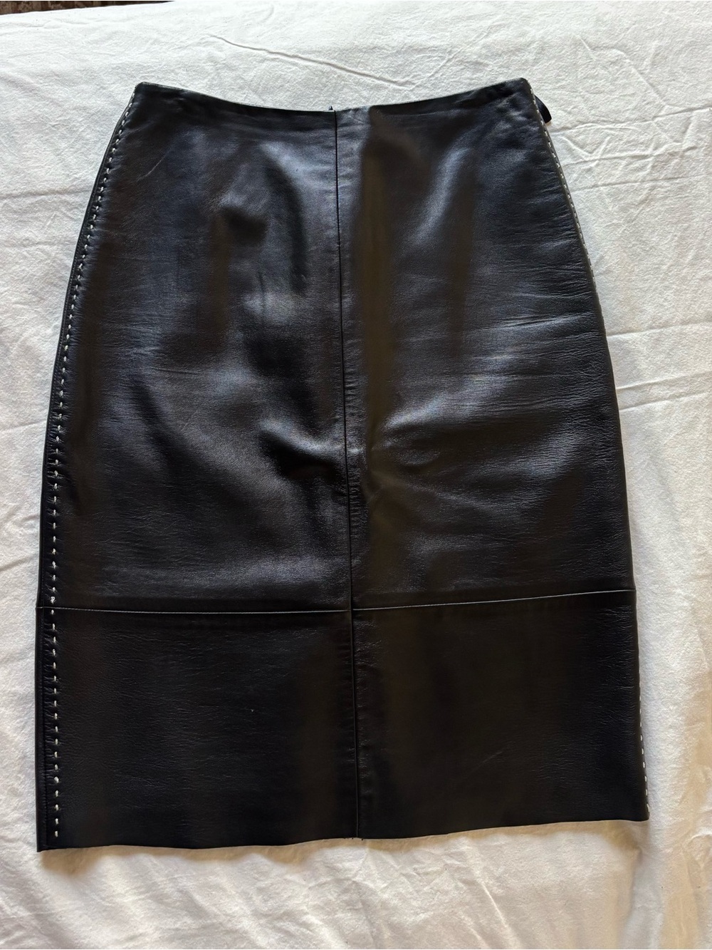 Banana Republic Black Leather Pencil Skirt